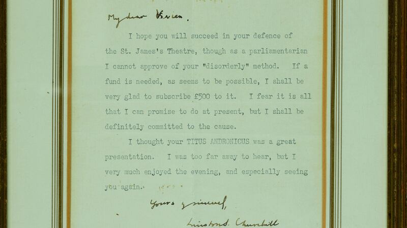 Winston Churchill's typed, signed letter to Vivien Leigh (PA)