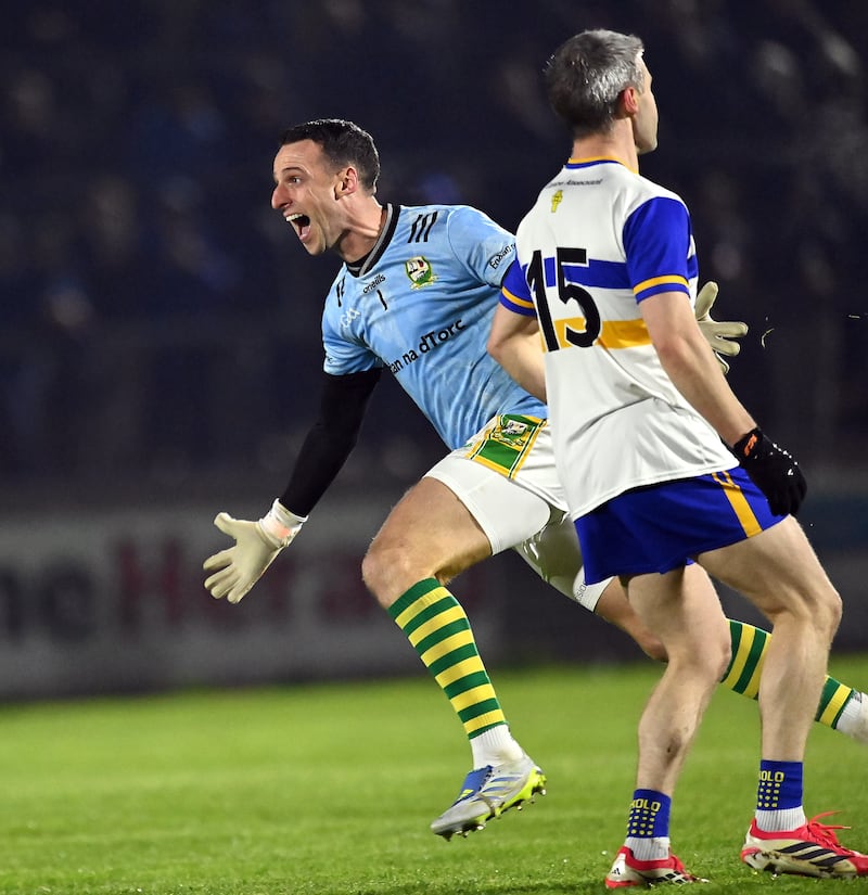 Friday 23rd October 2026
Niall Morgan of Edendork turns to celebrate after scoring an injury time score against  Errigal Ciaran during the Tyrone Senior Football Championship  final replay at Omagh, Co. Tyrone Picture Oliver McVeigh