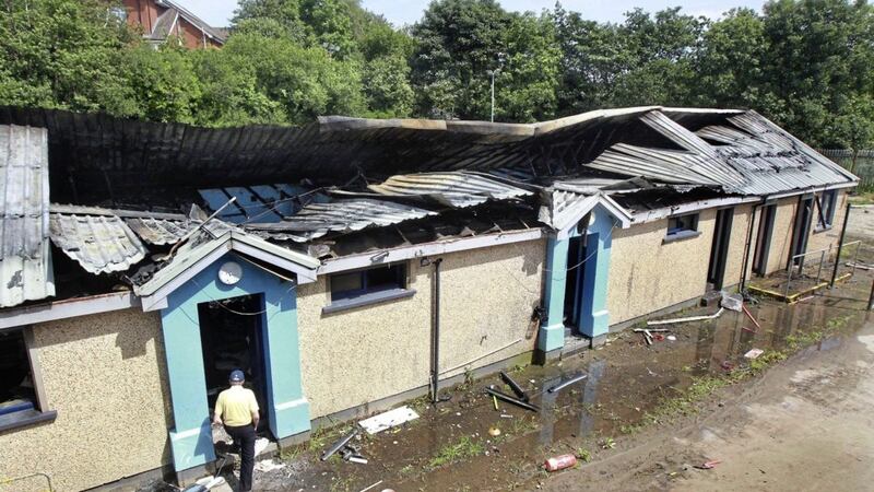 Changing rooms at Institute Football Club have been damaged after a suspected arson attack. Picture by Margaret McLaughlin. 