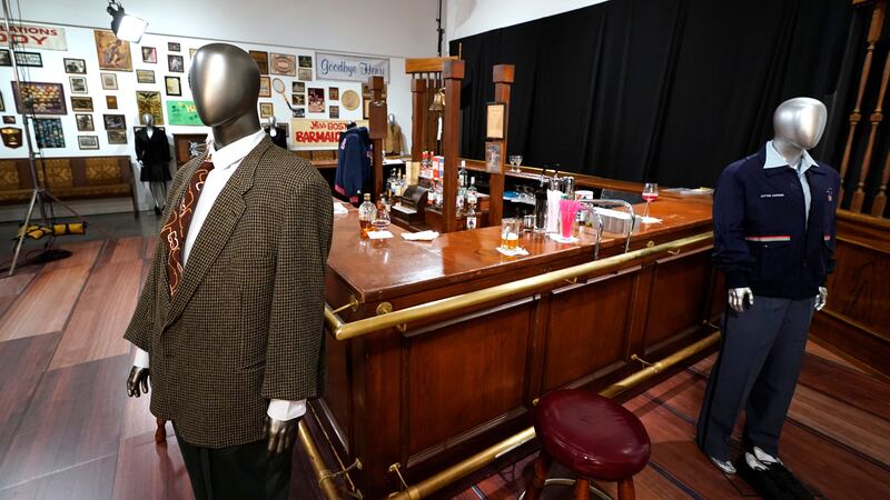 The bar top was among a host of props and costumes which went under the hammer in Dallas.