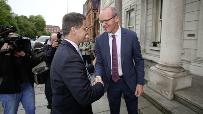 Foreign Affairs Minister Simon Coveney and  Northern Ireland Secretary James Brokenshire are expected to meet at Stormont House on Tuesday. 