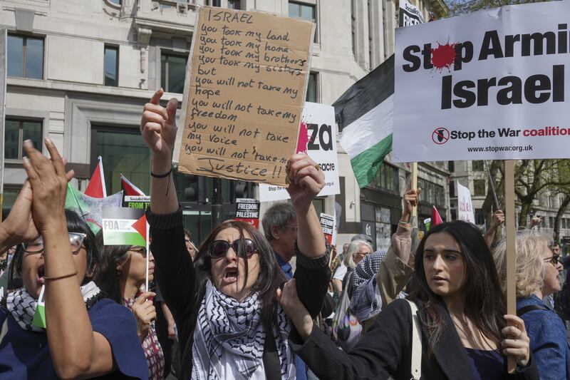 The Palestine Solidarity Campaign, which organised the Pro-Palestinian protest, said some 80,000 people attended the march