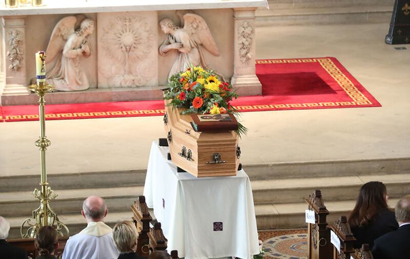 The funeral Mass for Emma Mhic Mhath&uacute;na, one of the most high-profile victims of Ireland's cervical smear test controversy, at St Mary's Pro-Cathedral in Dublin&nbsp;