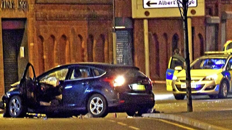 Police at the scene of the fatal collision on the Ravenhill Road in which two people died. Picture by Alan Lewis - PhotopressBelfast.co.uk         