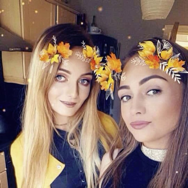 Shannon McQuillan (left) was killed after being struck down on in the early hours of Saturday morning. Charlene McQuillan (left) paid a tribute to her sister 