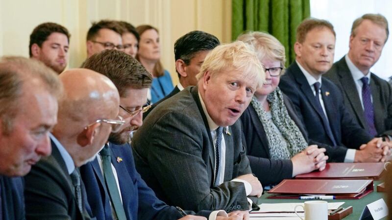 Boris Johnson chairs this week&#39;s cabinet meeting with his customary decorum. Picture by Alberto Pezzali/PA Wire. 