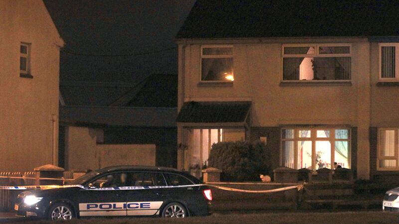 Police at the scene of the shooting in Coleraine on Sunday night. Picture by Margaret McLaughlin&nbsp;