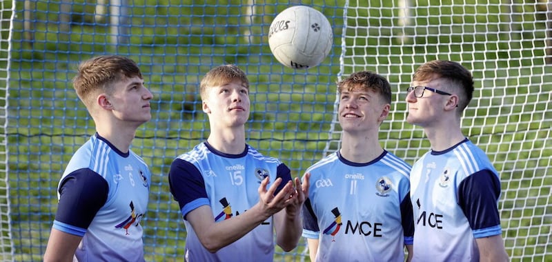 Rathmore pupils Fiont&aacute;n O&#39;Boyle, Rory McErlean, Deaglan Mooney and Donal McKernan who will play in the U19 MacLarnon Cup final. Picture by Mal McCann 