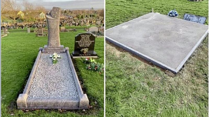 An image posted on social media of Kevin McGuigan&#39;s grave at Belfast City Cemetery 