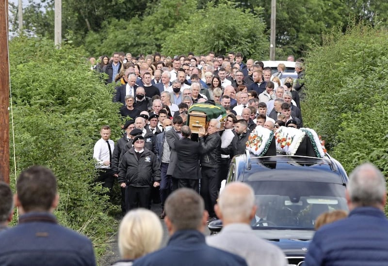 The funeral of Paul McGlinchey earlier this year. Picture by Margaret McLaughlin