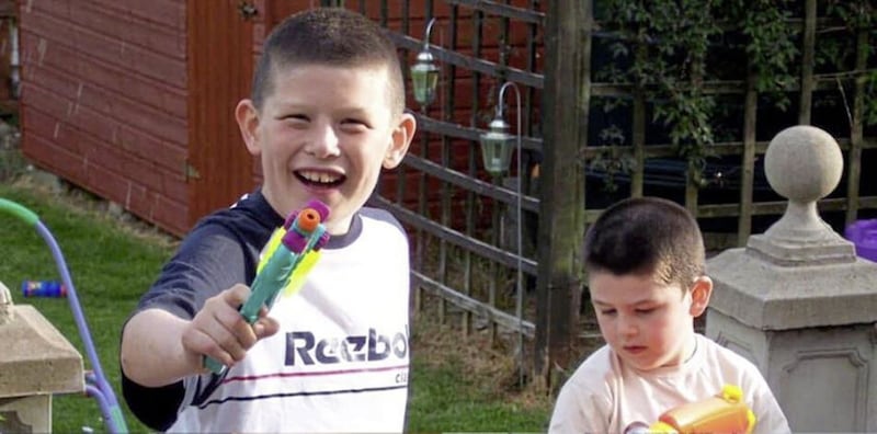 Niall Lyttle (right) pictured with his older brother Ryan, who died in 2008 at the age of 13. It was said at the time that the child died as a result of an asthma attack however it is now believed that it is likely he also had genetic heart condition, Cardiomyopathy 