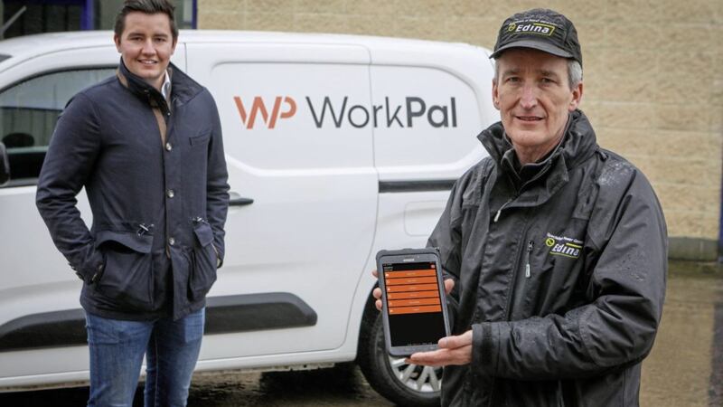 Ian Megahey (left), sales director at WorkPal, with Jon Runciman, technical service manager at Edina 