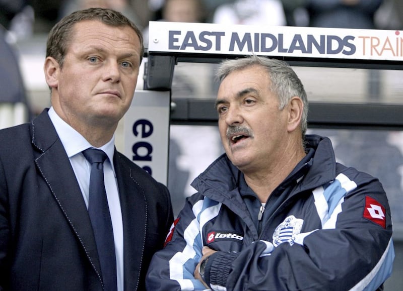 Jim Magilton with assistant John Gorman during his short-lived spell in charge of QPR. Picture by PA 