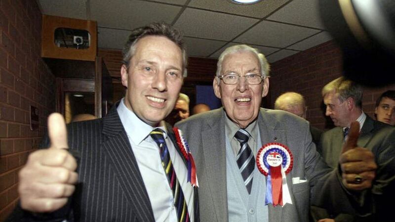 Ian Paisley Jnr, pictured with his late father, is mentioned in 1994 state papers 