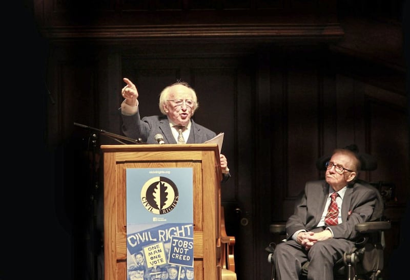 President Michael D Higgins paid tribute to Ivan Cooper on behalf of the nation. Photograph by Margaret McLaughlin 