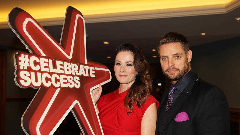 Seainin Brennan and Keith Duffy at the Prince&#39;s Trust and Samsung Celebrate Success Awards 2015 at Titanic Belfast. Picture by Philip Walsh 
