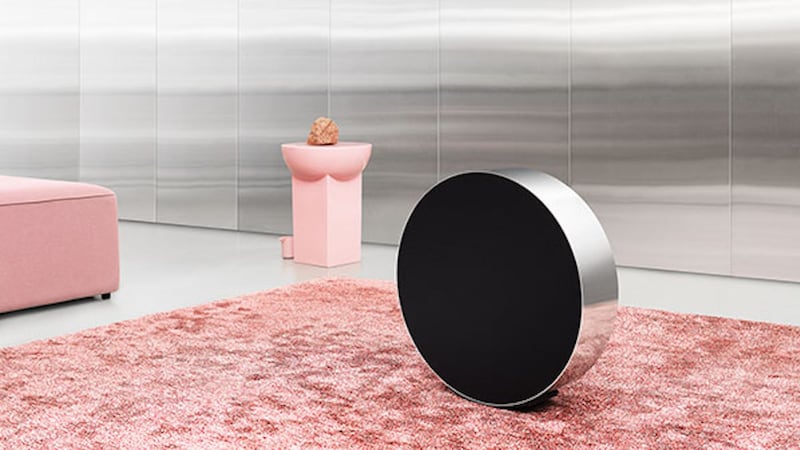 The Beosound Edge’s design was inspired by the classic pound coin and can also be attached to walls.