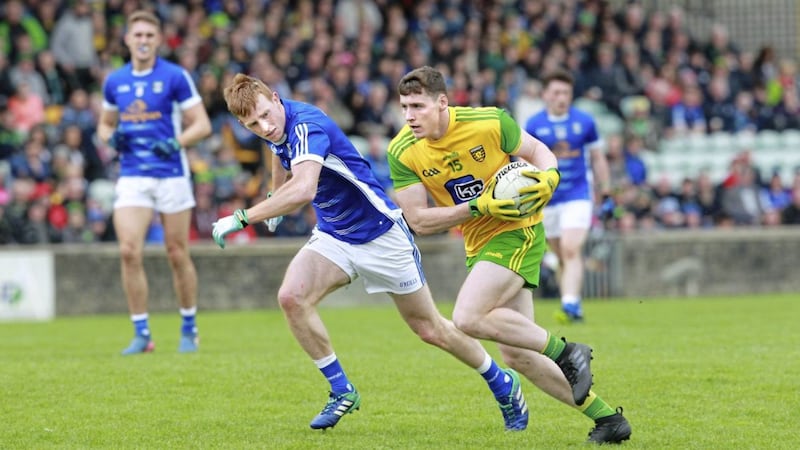 Jamie Brennan scored two points in Donegal&#39;s victory over Cavan on Sunday, and his pace caused the Breffnimen problems all afternoon. Picture by Margaret McLaughlin 