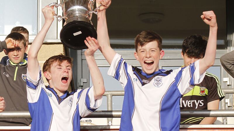 St Patrick's, Maghera duo Callum Downey and Adam McGoonigle will hope to add the Corn na nOg title to the Dalton Cup won earlier this year when they take on their Cavan namesakes today
