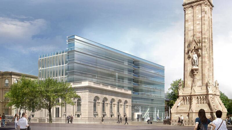 An artist&#39;s impression of how the new office block at Queen&#39;s Square will look 