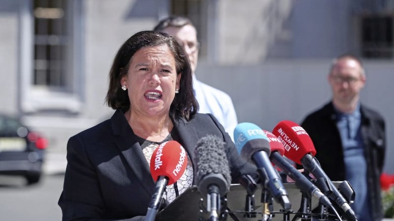 Five out of the six latest opinion polls published in the south have had Sinn F&eacute;in, led by Mary Lou McDonald, in first place and the sixth survey put them joint first with Fine Gael. Photo: Niall Carson/PA Wire. 