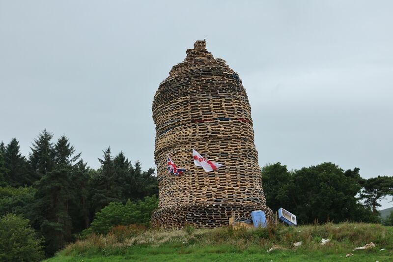 A second bonfire site in the Glencairn area of north Belfast.