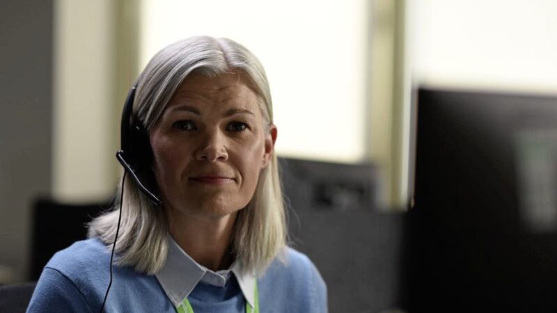 A still from the NSPCC Childhood day TV Campaign, which sees a member of the public contact the NSPCC helpline with concerns about a three-year-old boy who is experiencing physical and emotional abuse at the hands of his mother 