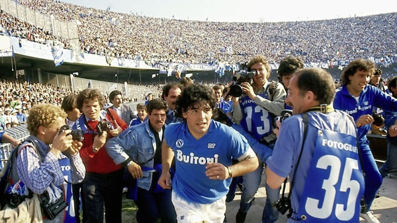 Diego Maradona focuses primarily on the protagonist&#39;s time at Italian club Napoli 