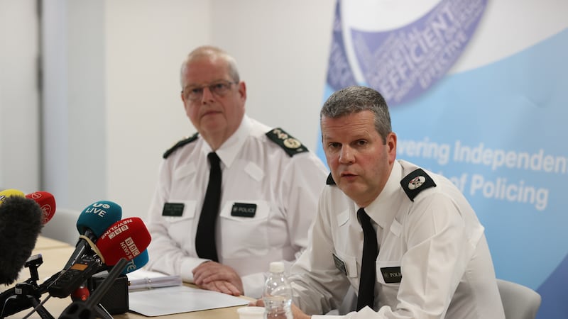  Chief Constable Simon Byrne (left) and Assistant Chief Constable Chris Todd 