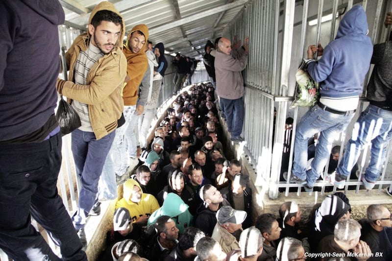 The notorious Israeli Checkpoint 300 in Bethlehem were hundreds of Palestinian workers have to queue up in atrocious conditions from 3am-7am to get to work in Jerusalem and beyond Picture: Sean McKernan
