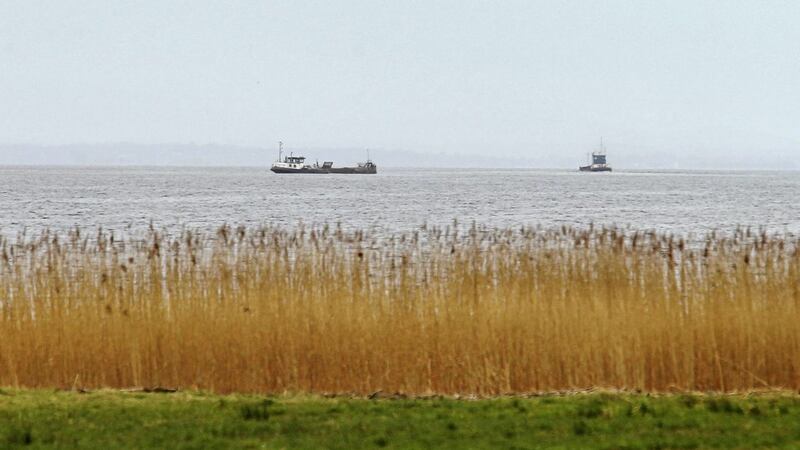 Boats dredging sand on Lough Neagh. Picture by Mal McCann 