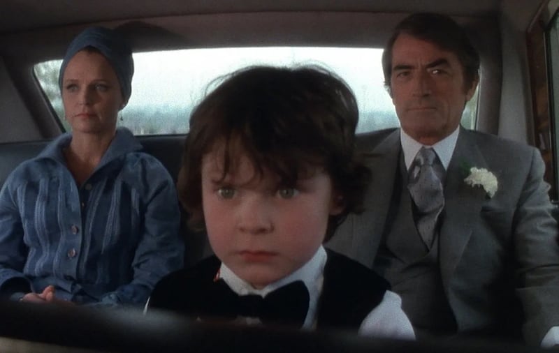 Lee Remick, Harvey Stephens and Gregory Peck in The Omen