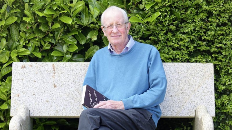 Former Belfast teacher Robert Rooney with his new book It Wasn&rsquo;t Me, All right. Picture by Mal McCann 