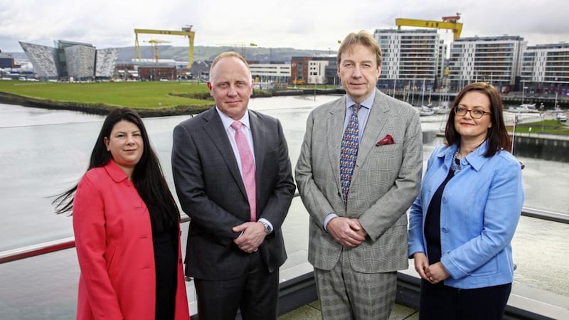 Pictured at the Belfast launch of the CIM research are Carol Magill (CIM network manager Ireland), Jason Marty (Baker &amp; McKenzie executive director in Belfast), Chris Daly (CIM chief executive) and Eleanor Gilliland (senior business development manager) 