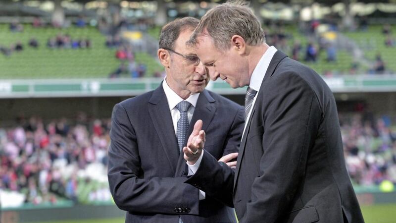 Two Irish teams, one great book: Republic of Ireland manager Martin O&#39;Neill and his Northern Ireland counterpart Michael O&#39;Neill are both interviewed in Michael Walker&#39;s book `Green Shoots&#39;. Picture Margaret McLaughlin 