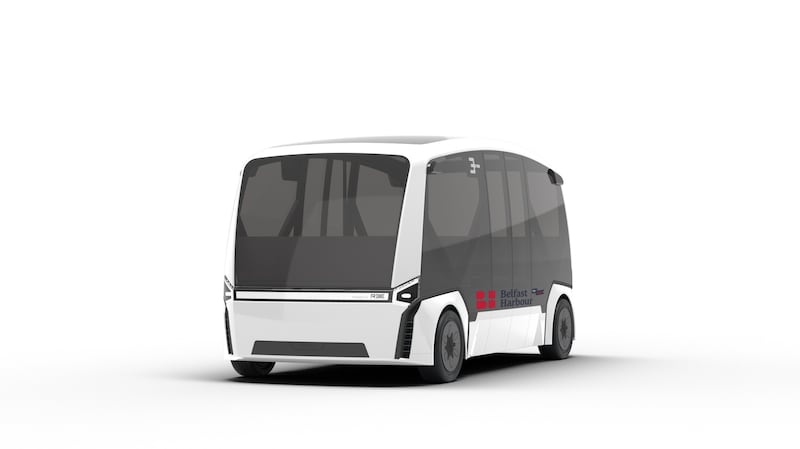 The new autonomous shuttle bus which will soon be in use in Belfast Harbour.