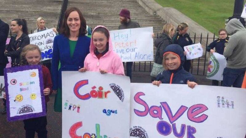 SDLP assembly member Nichola Mallon was among those who joined the protest 