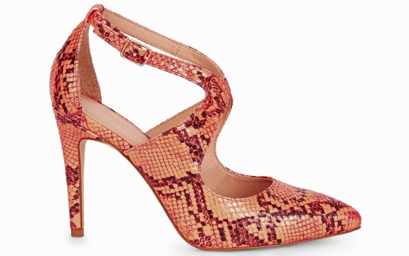 New Look Coral Neon Faux Snake Courts, &pound;25.99 