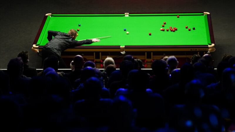 Mark Allen in action during his 10-5 win over Fan Zhengyi at the Crucible