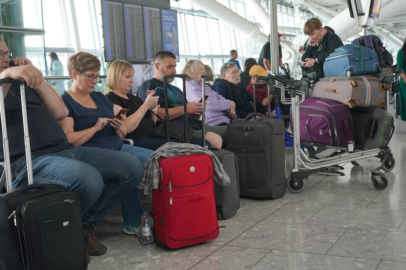 Passengers at Heathrow Airport as disruption from air traffic control issues hampered flights in August
