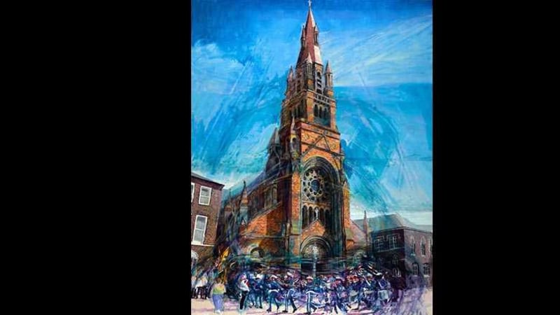 Joe McWilliams' painting Christian Flautists outside St Patrick's &nbsp;