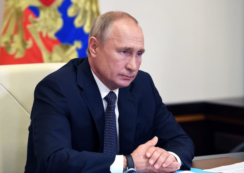Russian President Vladimir Putin says a vaccine has proven efficient during tests, offering a lasting immunity from the coronavirus. Picture by Alexei Nikolsky, Sputnik, Kremlin Pool Photo via AP&nbsp;