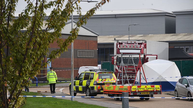 &nbsp;Police activity at the Waterglade Industrial Park in Grays, Essex, after 39 bodies were found inside a lorry container on the industrial estate. Picture by Stefan Rousseau/PA Wire