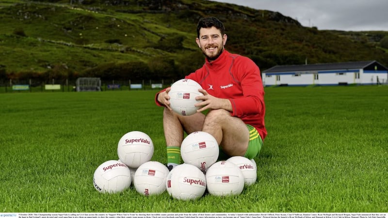 Ryan McHugh of Kilcar and Donegal at his club for the launch of SuperValu's &lsquo;Support Where You&rsquo;re From&rsquo; campaign.<br /> Photo by Seb Daly/Sportsfile