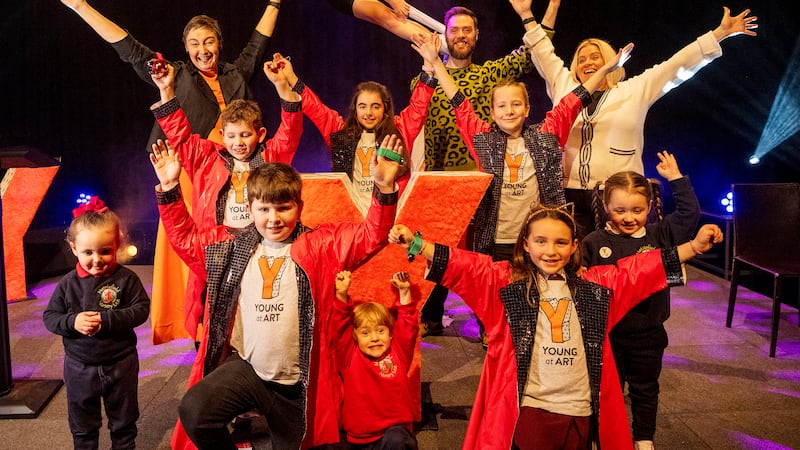Young performers on stage launch Belfast Children's Festival