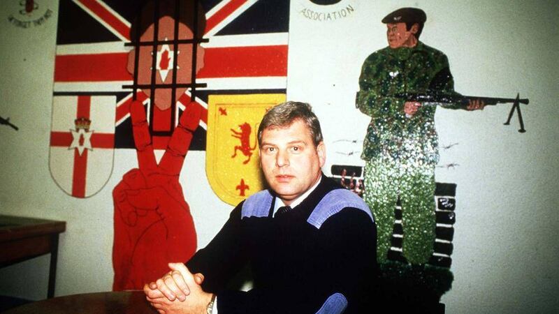 Former UDA leader John McMichael pictured in the old UDA HQ in Gawn Street in east Belfast. 