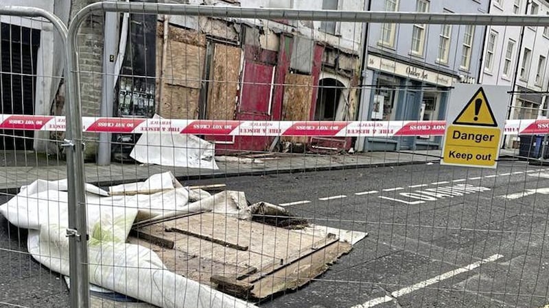 The Bridge Street building partially collapsed on Monday afternoon with an exclusion zone still remaining 