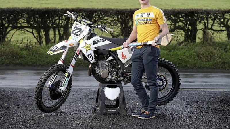 Liam Watson at his Loughgiel home yesterday where he plans to take up motor-cross after retiring from hurling 