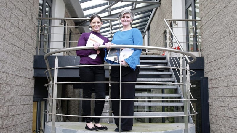 Grainne Close, National director of Autism initiatives with Alison Lyttle at their office in south Belfast. picture Bill Smyth. 