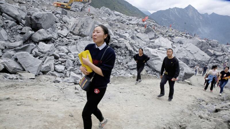 The site of a landslide in Xinmo village in Maoxian County in southwestern China&#39;s Sichuan Province Picture: Ng Han Guan 